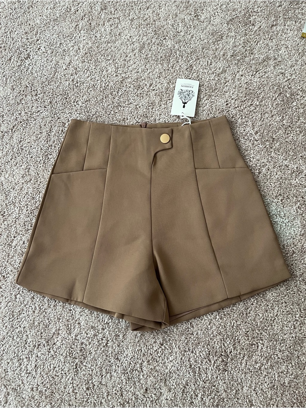 Brown high waisted shorts